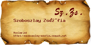 Szoboszlay Zsófia névjegykártya