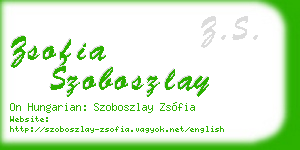 zsofia szoboszlay business card
