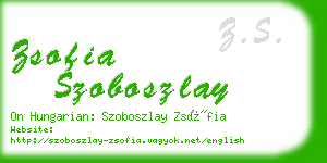 zsofia szoboszlay business card